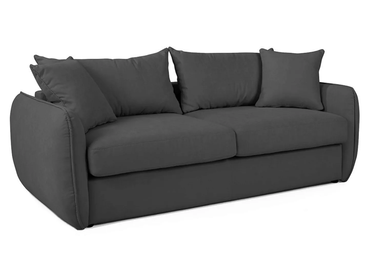 Sofa 3-Sitzer - Stoff - Dunkelgrau - VALONI günstig online kaufen