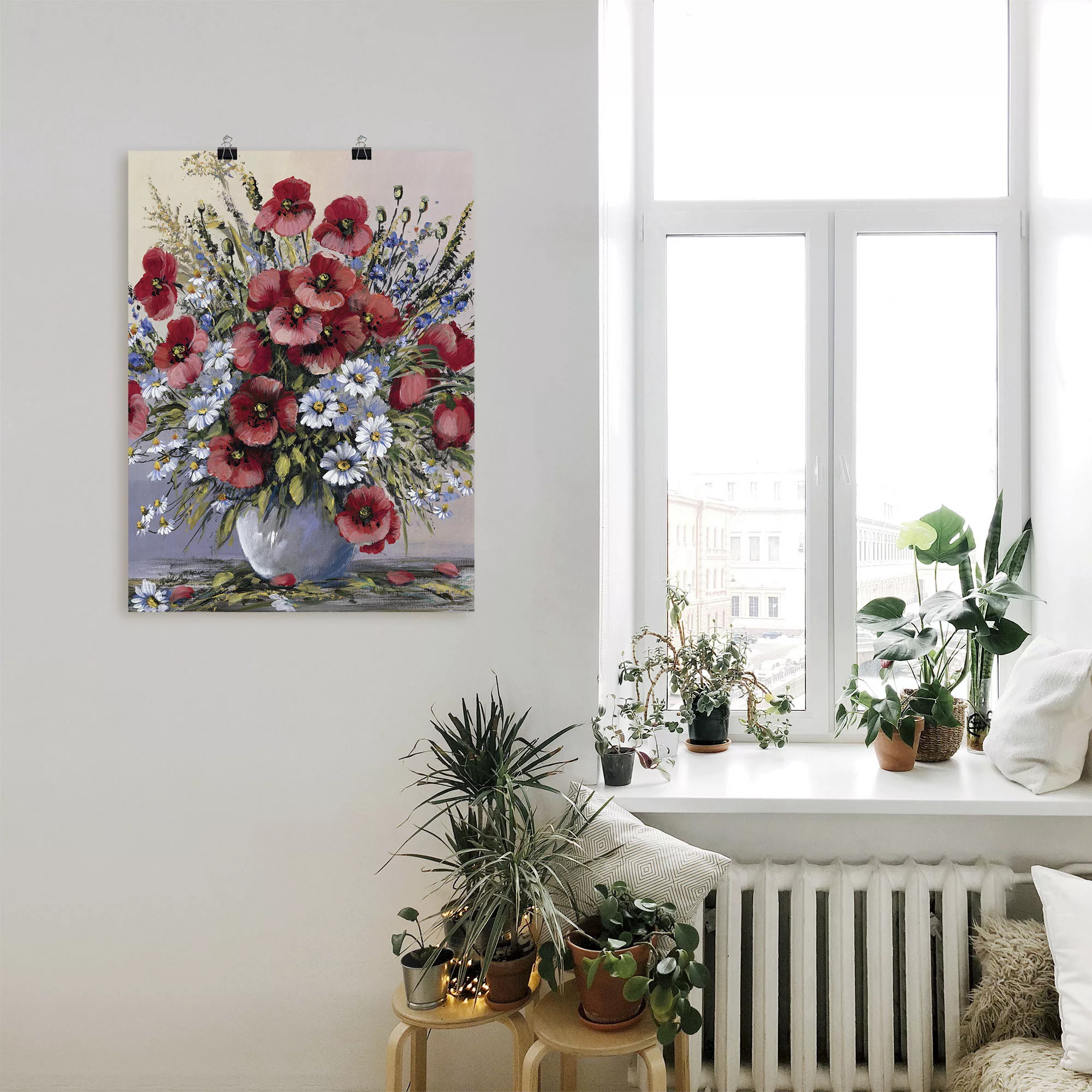 Artland Wandbild "Rote Mohnblumen", Blumen, (1 St.), als Leinwandbild, Post günstig online kaufen