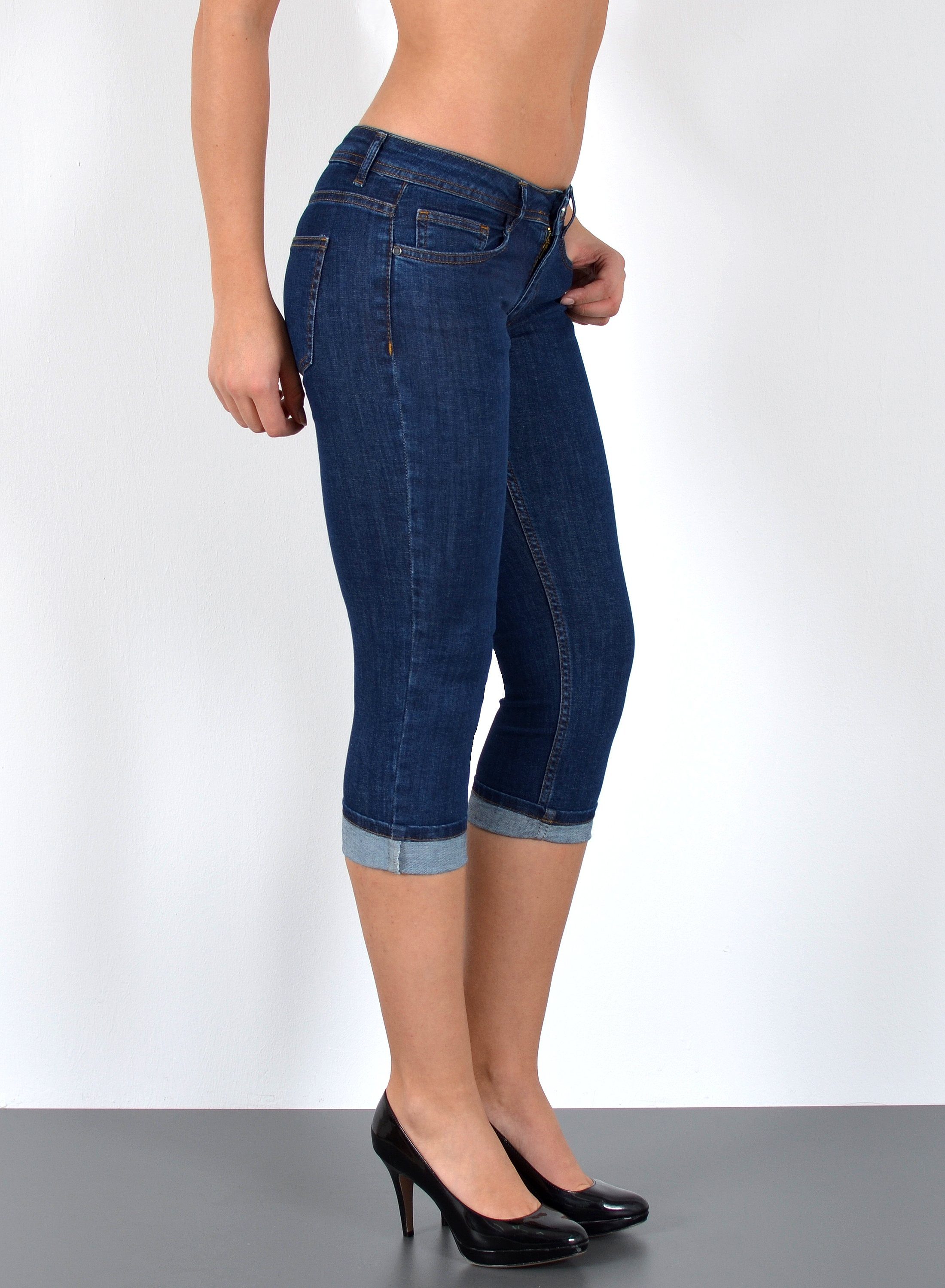 ESRA Caprijeans Damen 3/4 Jeans Hüftjeans günstig online kaufen
