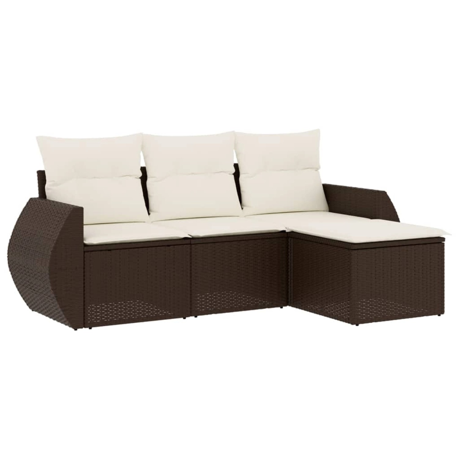 vidaXL 4-Tlg Garten-Sofagarnitur mit Kissen Braun Poly Rattan 3221272 günstig online kaufen