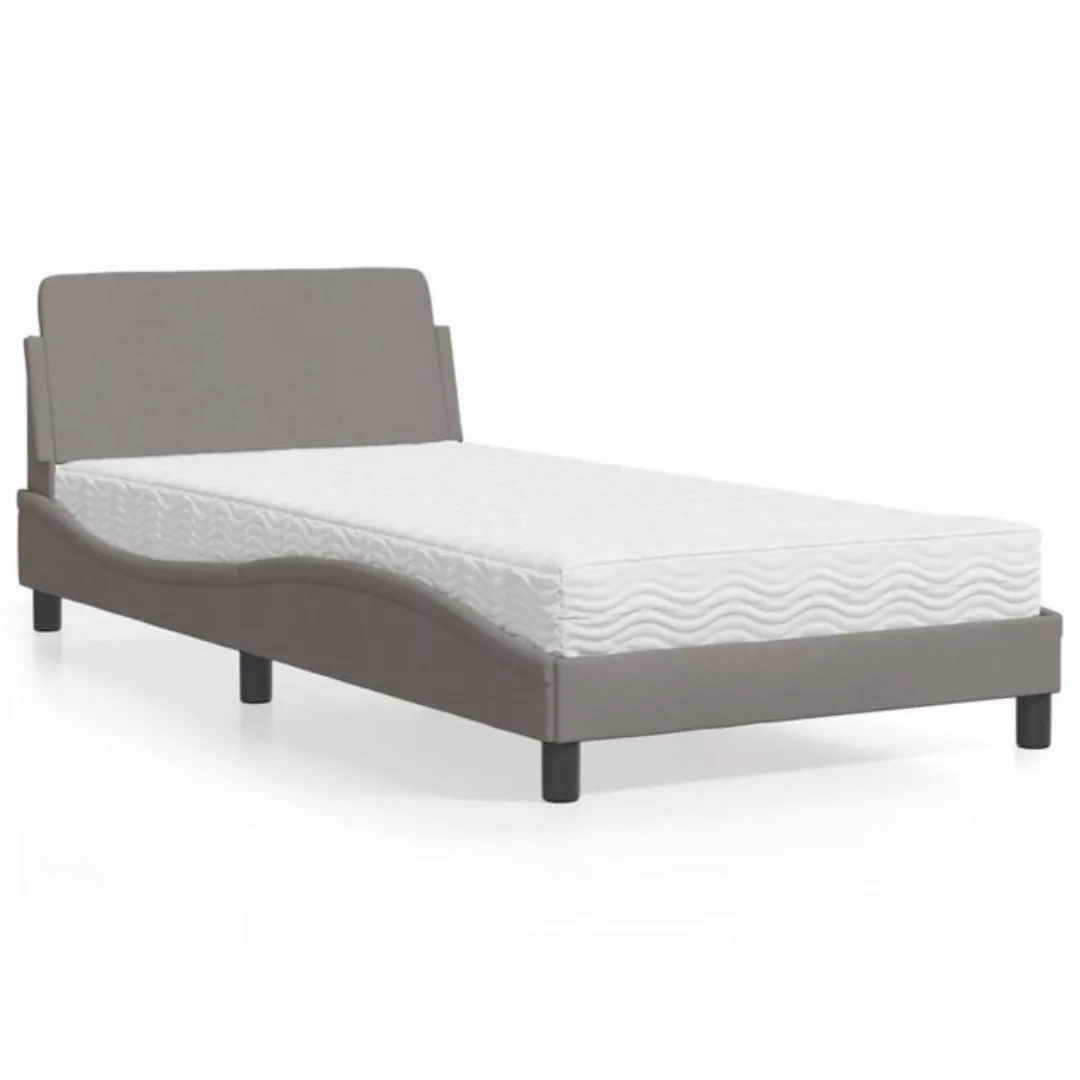 vidaXL Bett Bett mit Matratze Taupe 100x200 cm Stoff günstig online kaufen