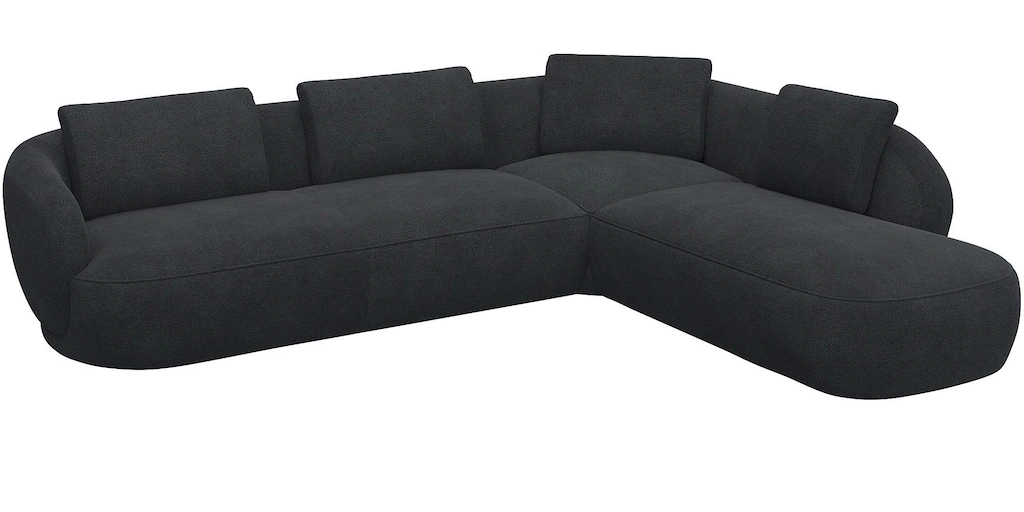 FLEXLUX Ecksofa "Torino, rund, L-Form, Sofa-Ecke mit Ottomane", Modernes, o günstig online kaufen