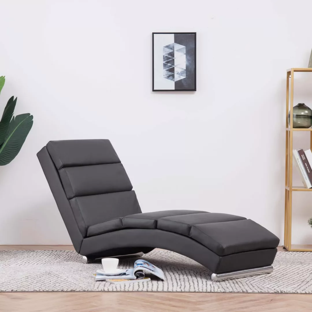 Chaiselongue Grau Kunstleder günstig online kaufen