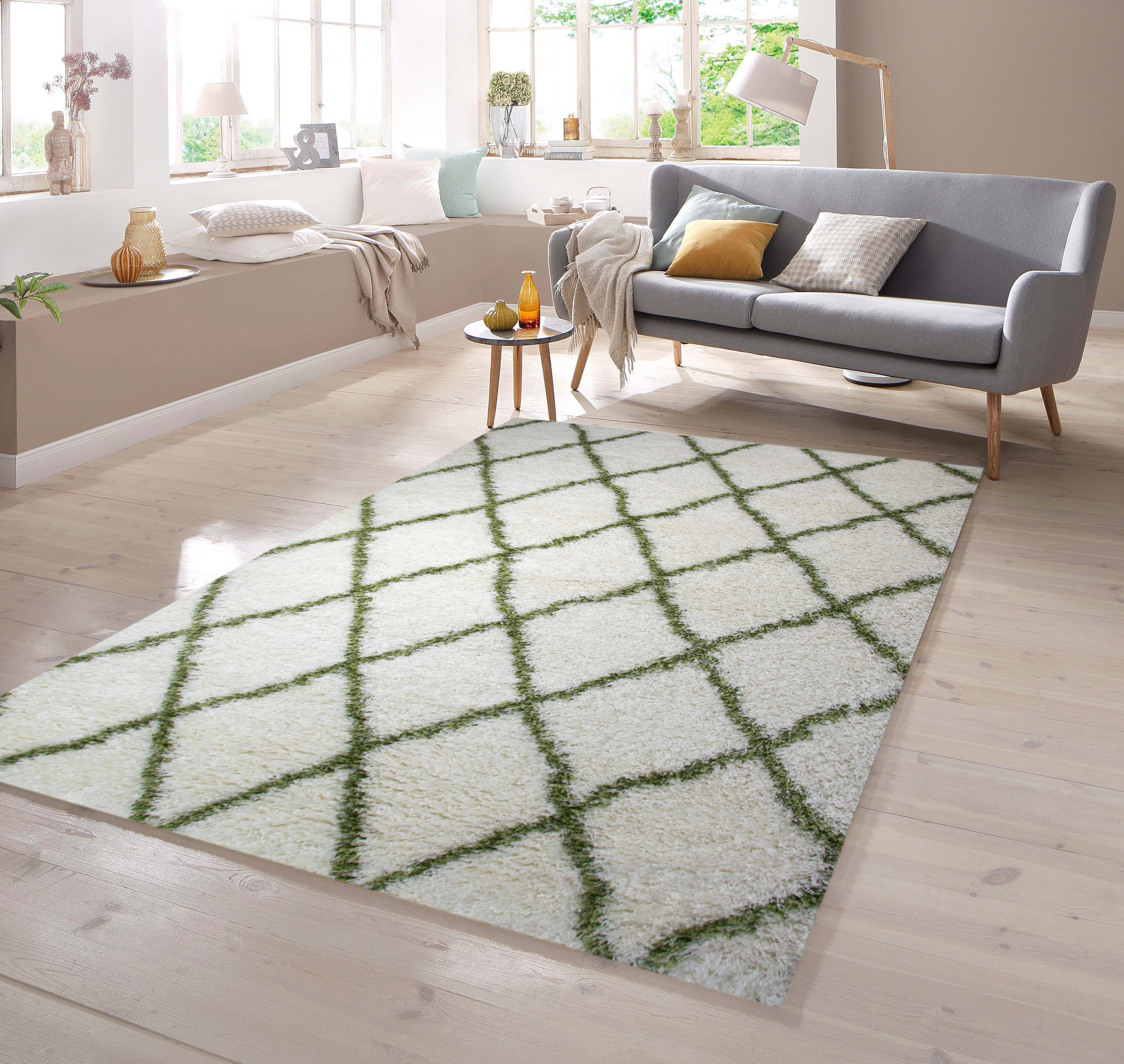 TeppichHome24 Teppich Shaggy Teppich in Creme günstig online kaufen
