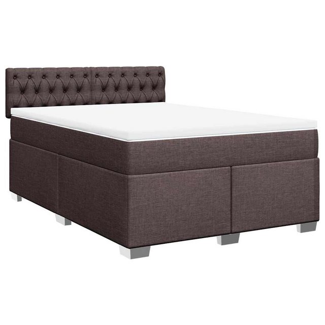 vidaXL Bett Boxspringbett mit Matratze Dunkelbraun 140x190 cm Stoff günstig online kaufen