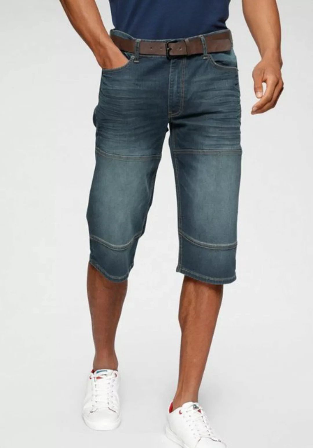 H.I.S Jeansbermudas HANTZ (Set, 2-tlg., mit abnehmbarem Gürtel) gerader Bei günstig online kaufen