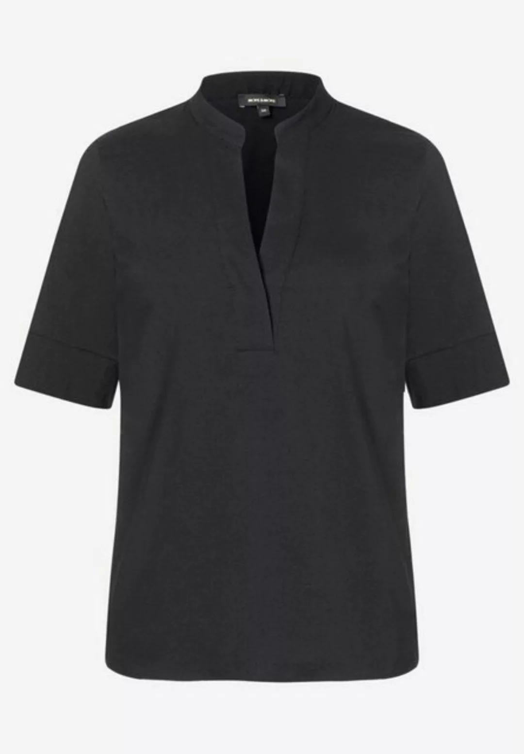 Baumwoll/Stretch Bluse mit Stehkragen, schwarz, Frühjahrs-Kollektion günstig online kaufen