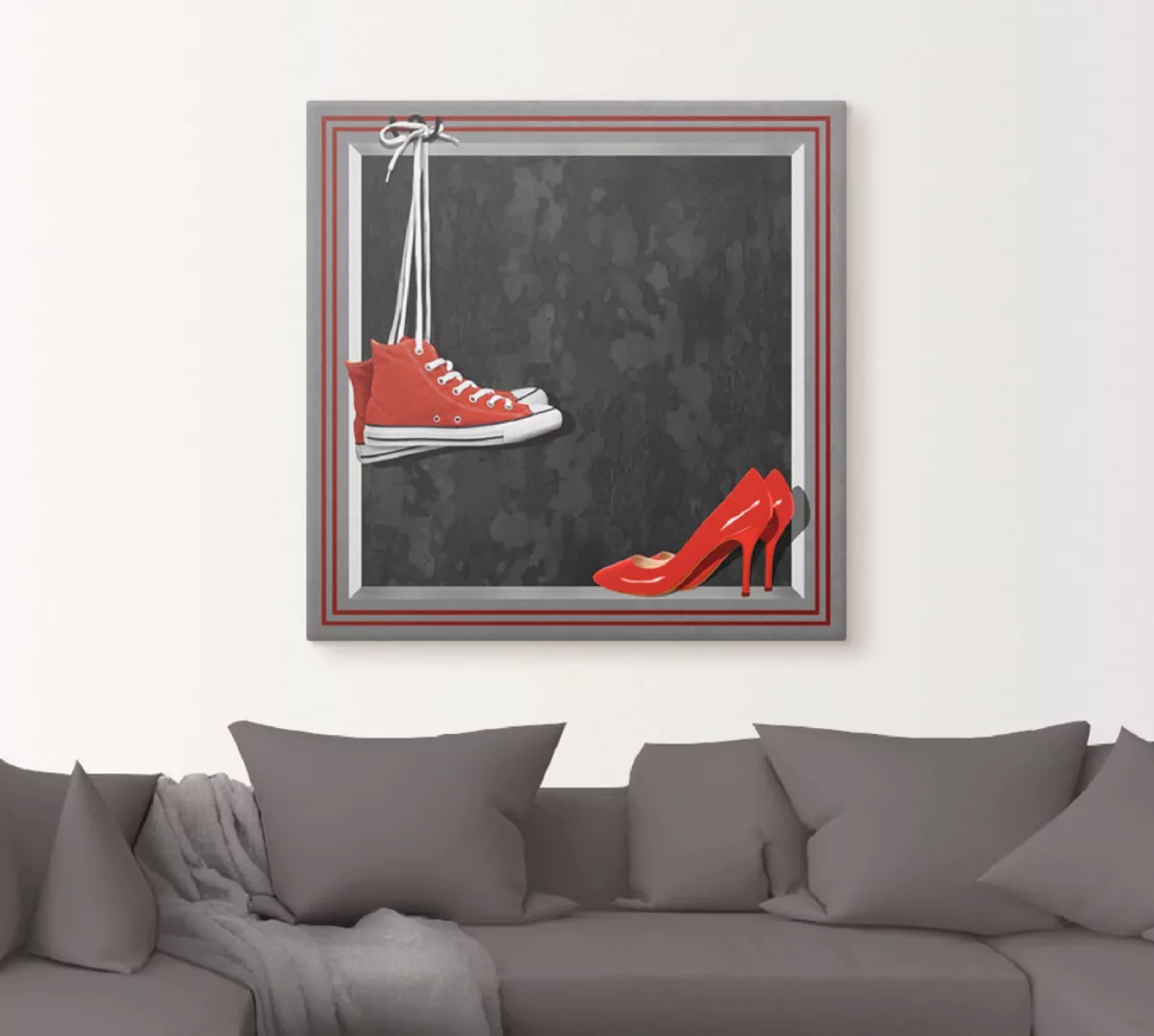 Artland Leinwandbild "Die roten Schuhe", Mode, (1 St.) günstig online kaufen