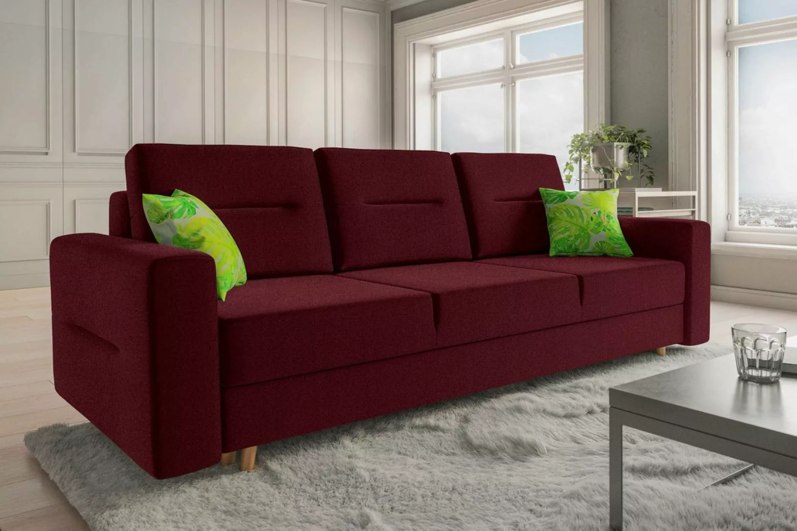 Stylefy 3-Sitzer Fabian, Sofa, Schlafsofa, Sitzkomfort, mit Bettfunktion, m günstig online kaufen
