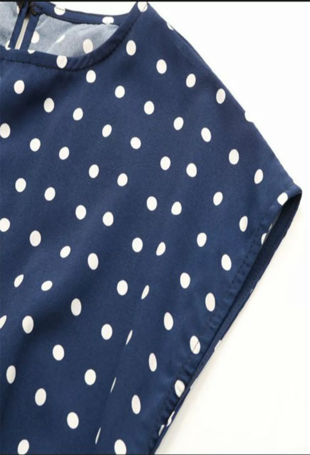 SEGUEN Sommerkleid Midikleid Kurzarm Krawatte Polka Dot Plisseekleid (Rundh günstig online kaufen