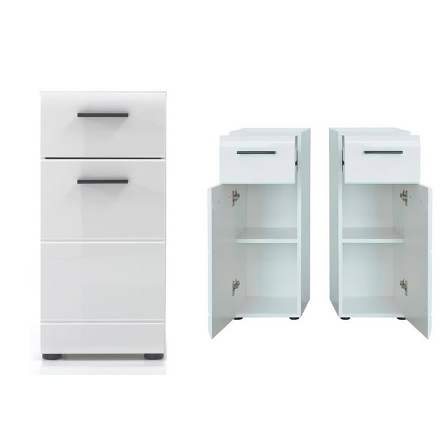 Lomadox Unterschrank LISBOA-19 Badezimmer 30 cm breit in Weiß Hochglanz, B/ günstig online kaufen