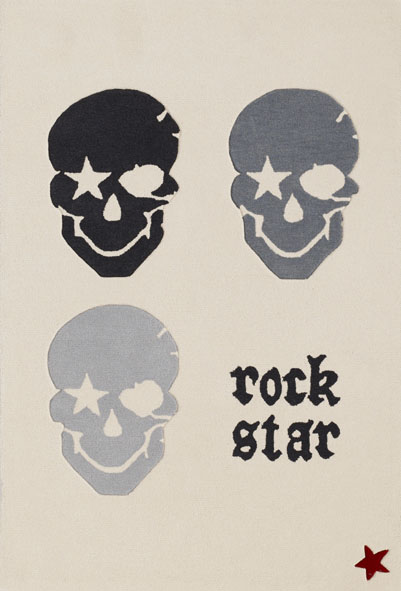 Rock STAR Baby Kinderteppich »RS2383-2 Totenkopf«, rechteckig, handgearbeit günstig online kaufen