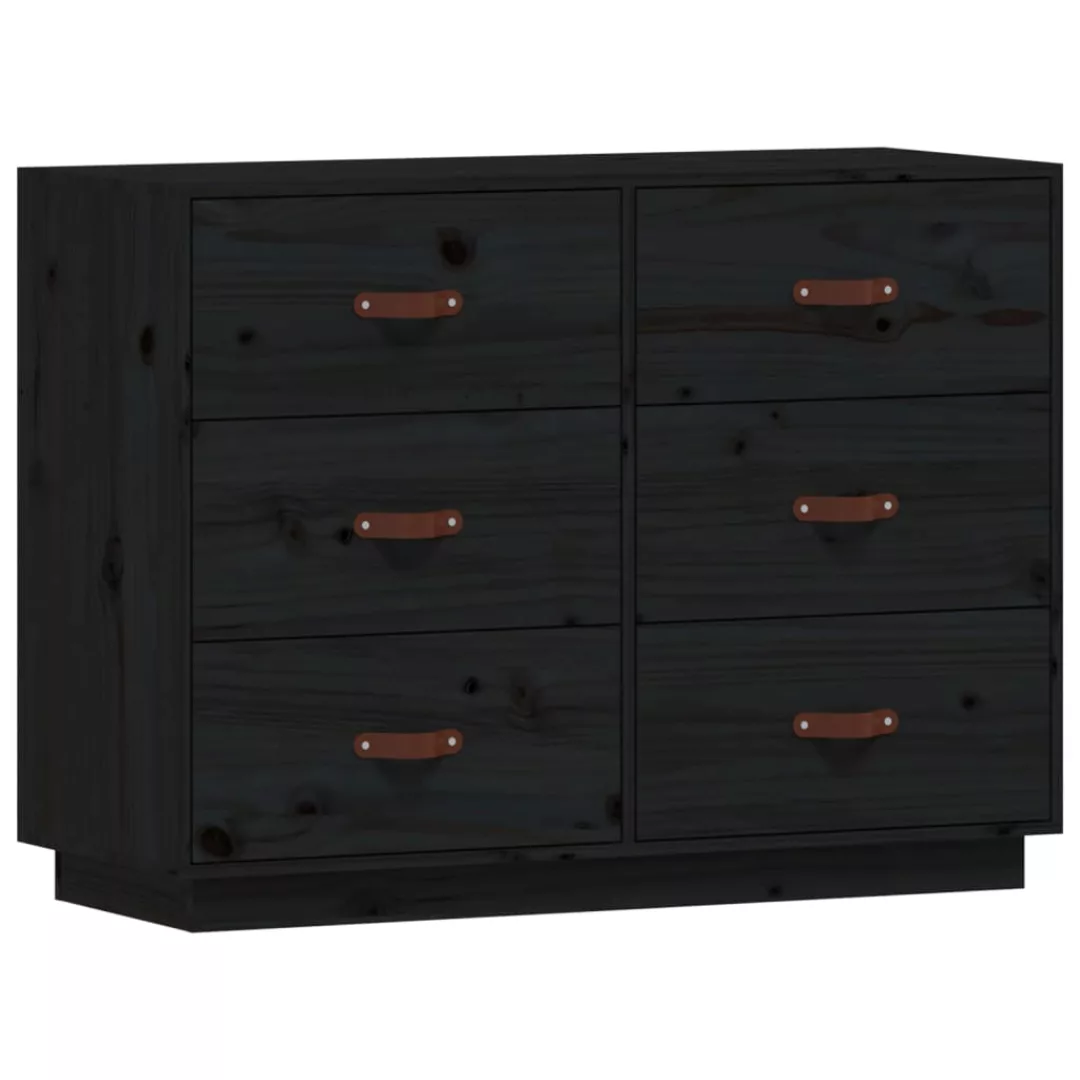 Vidaxl Sideboard Schwarz 100x40x75 Cm Massivholz Kiefer günstig online kaufen