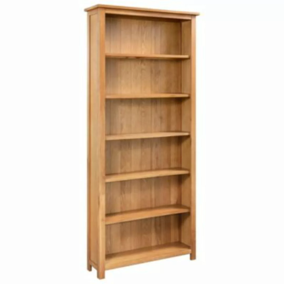 vidaXL Bücherregal 6 Fächer 80×22,5×170 cm Massivholz Eiche Bücherregal bra günstig online kaufen