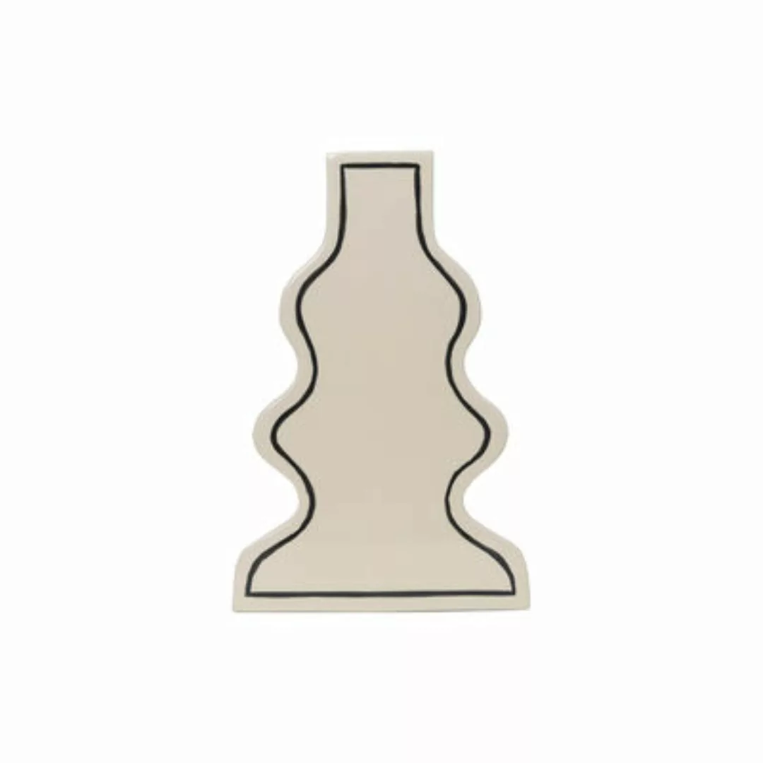 Vase Paste Curvy keramik weiß / L 23,5 x H 36 cm - Ferm Living - Weiß günstig online kaufen