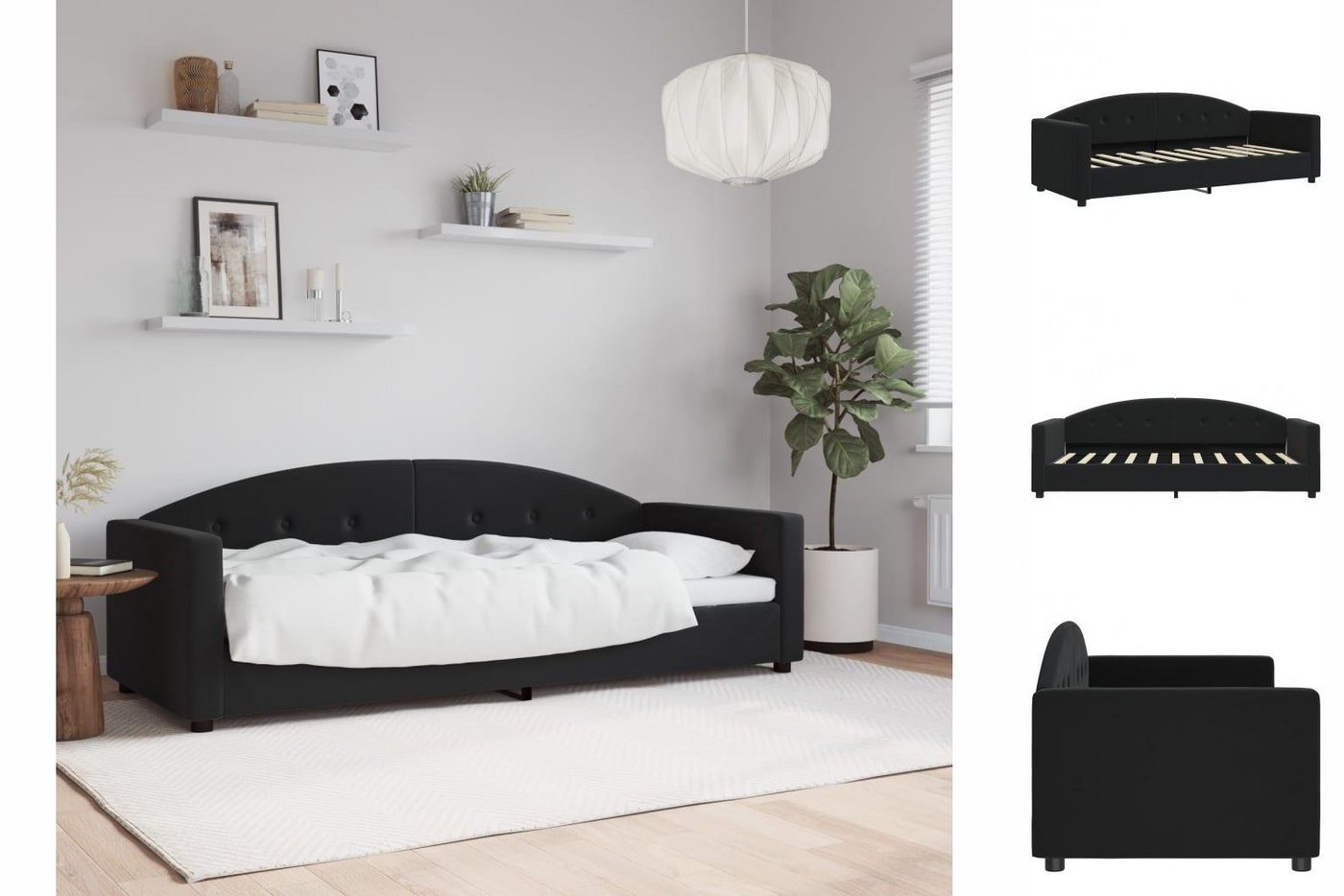 vidaXL Gästebett Tagesbett Schwarz 80x200 cm Samt Gästebett Gästecouch Gäst günstig online kaufen