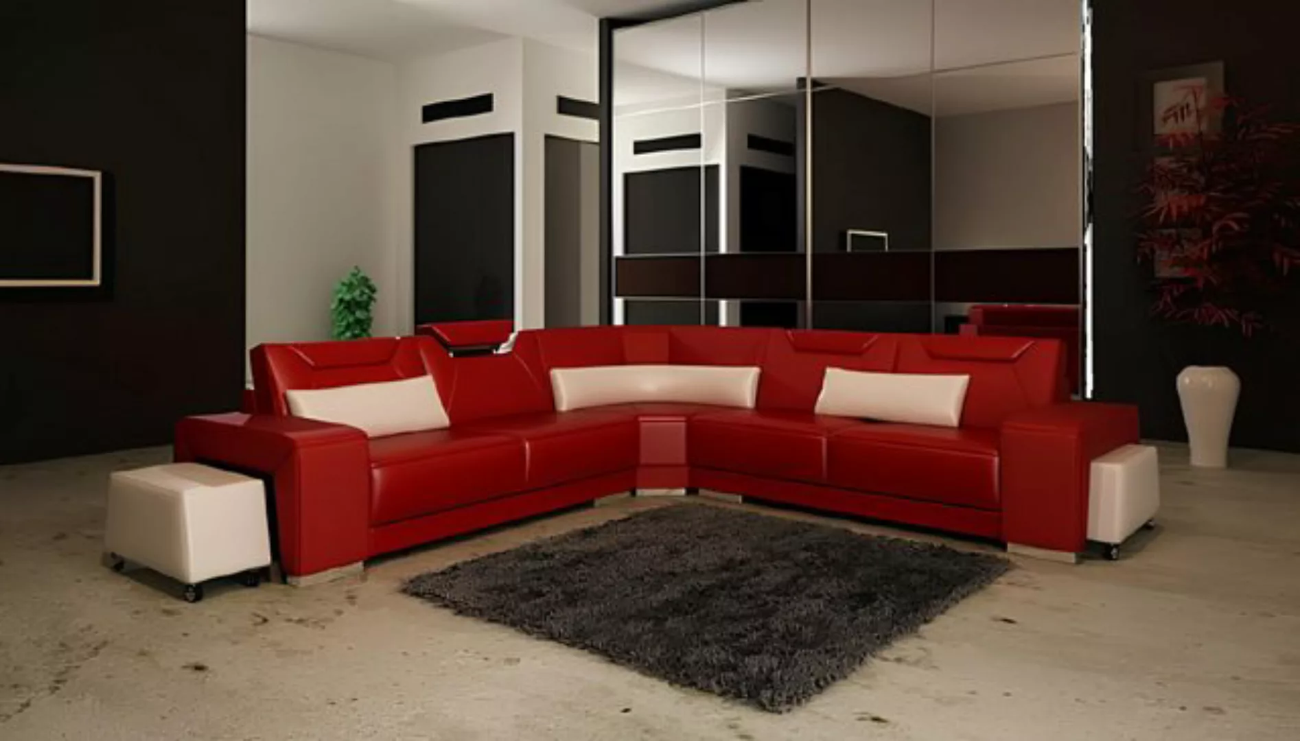 JVmoebel Ecksofa Wohnlandschaft Polster Ecke Eck Sofa + USB,Garnitur Landsc günstig online kaufen