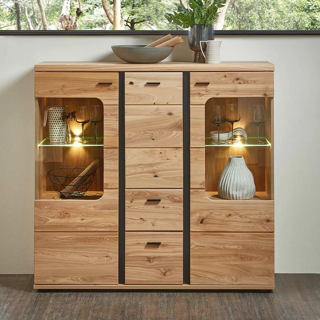 Esszimmer Highboard mit LED Beleuchtung modernem Design günstig online kaufen