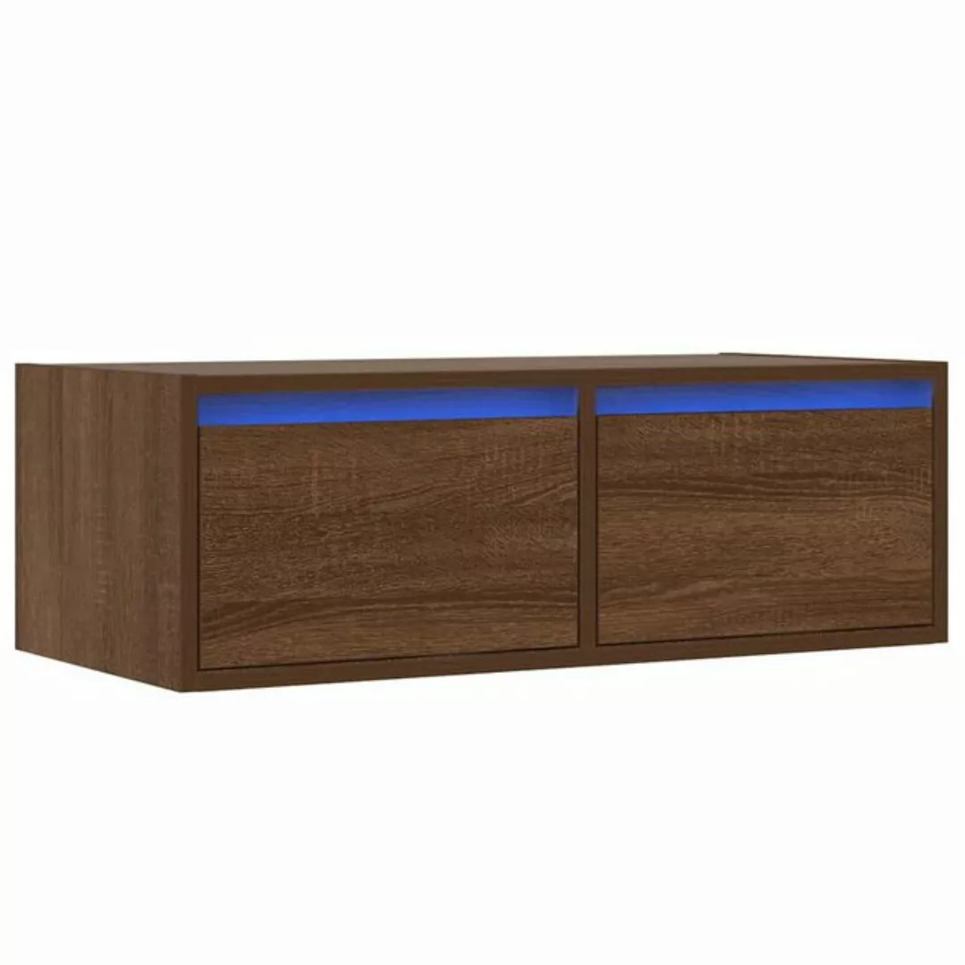 vidaXL Schrankmodule TV-Schrank mit LED-Leuchten Braun Eichen-Optik 75x35,5 günstig online kaufen