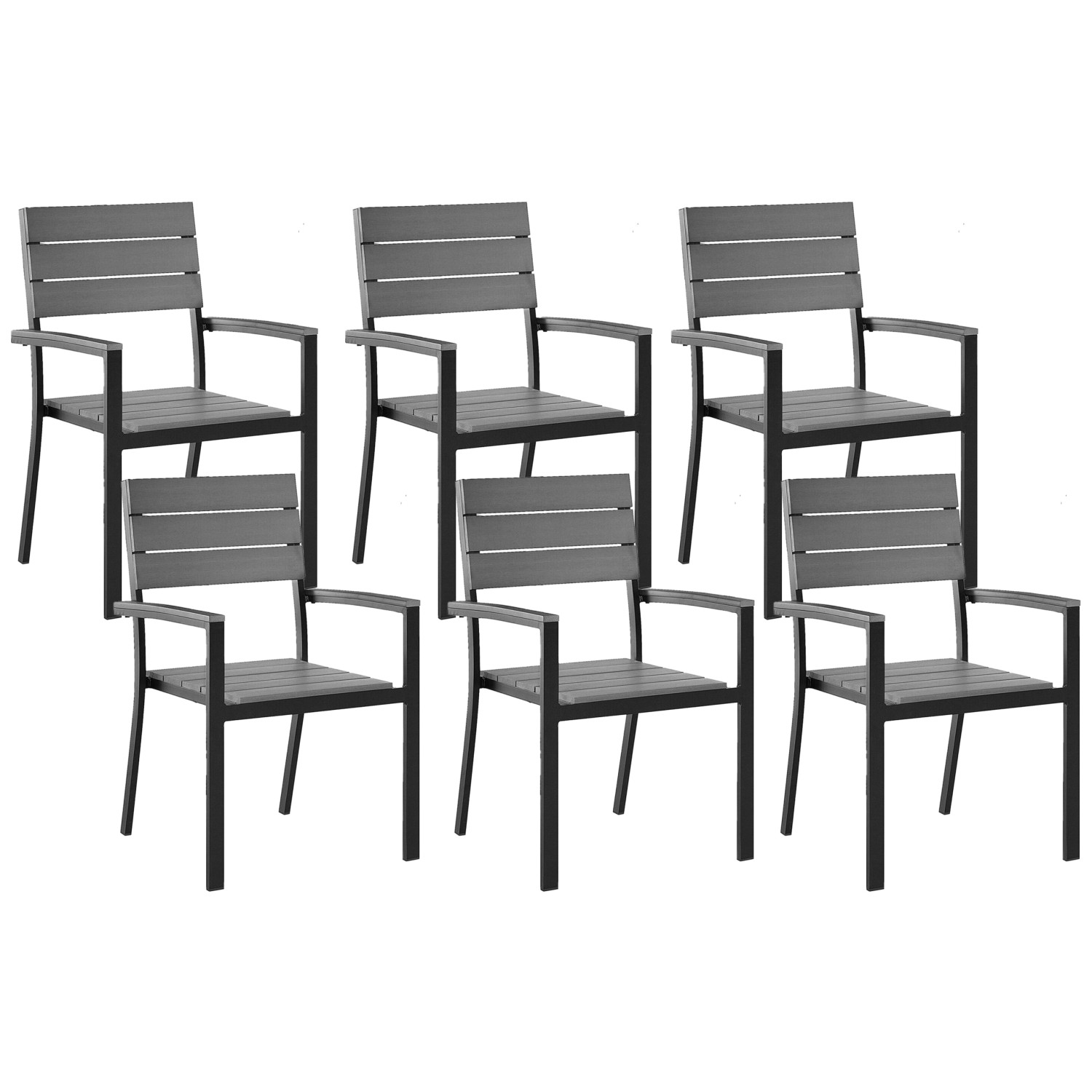 Beliani Gartenstuhl Grau Schwarz 55x55x90 günstig online kaufen