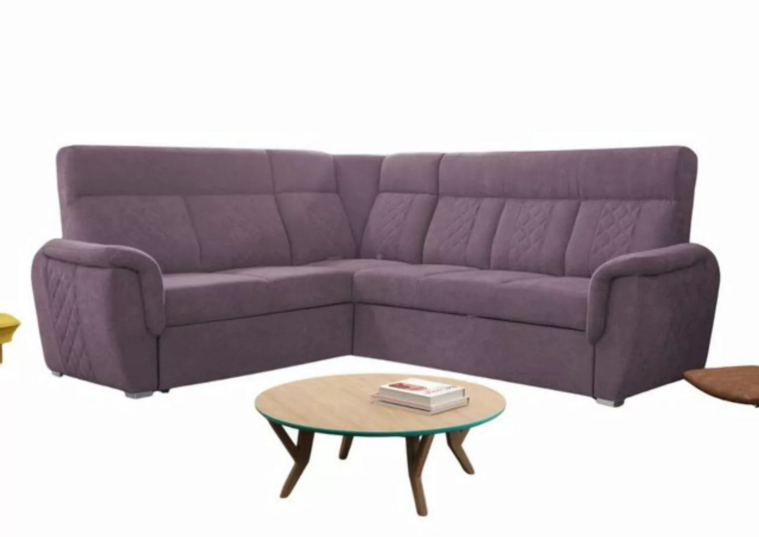 JVmoebel Ecksofa, Luxus Ecksofa L-Form Möbel Polster Rosa Akro Design Texti günstig online kaufen