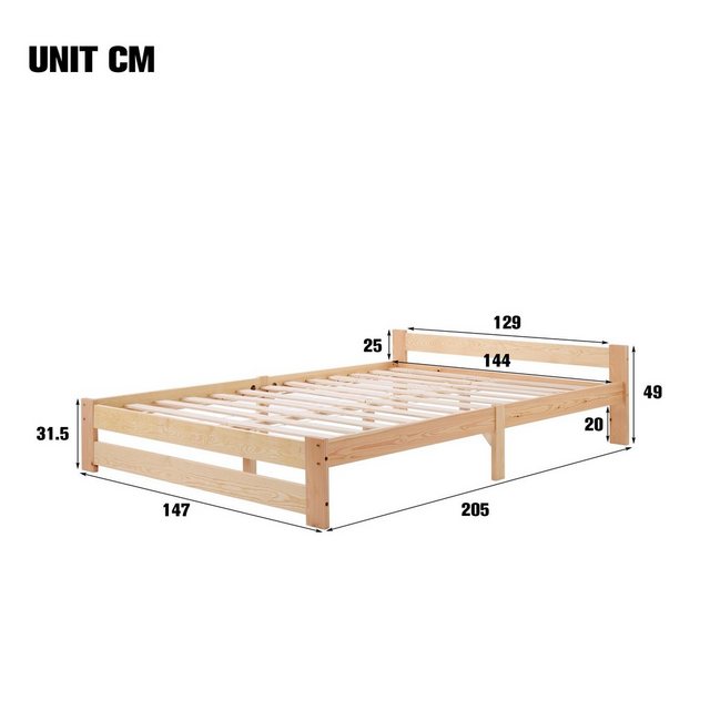 BlingBin Holzbett Futonbett Einzelbett Massivholz mit Kopfteil Lattenrost 1 günstig online kaufen