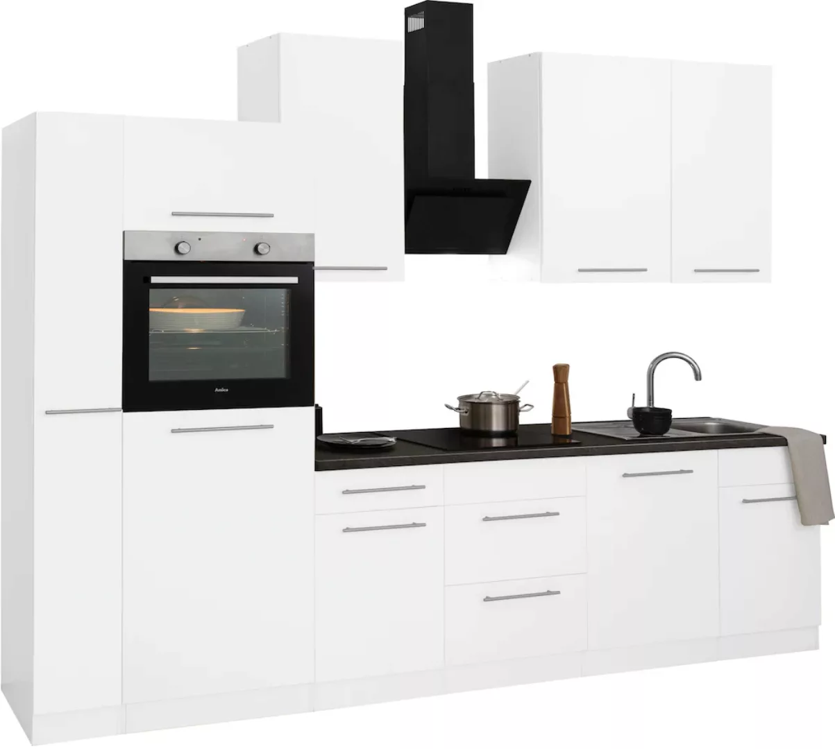 wiho Küchen Küchenzeile "Unna", mit E-Geräten, Breite 310 cm günstig online kaufen