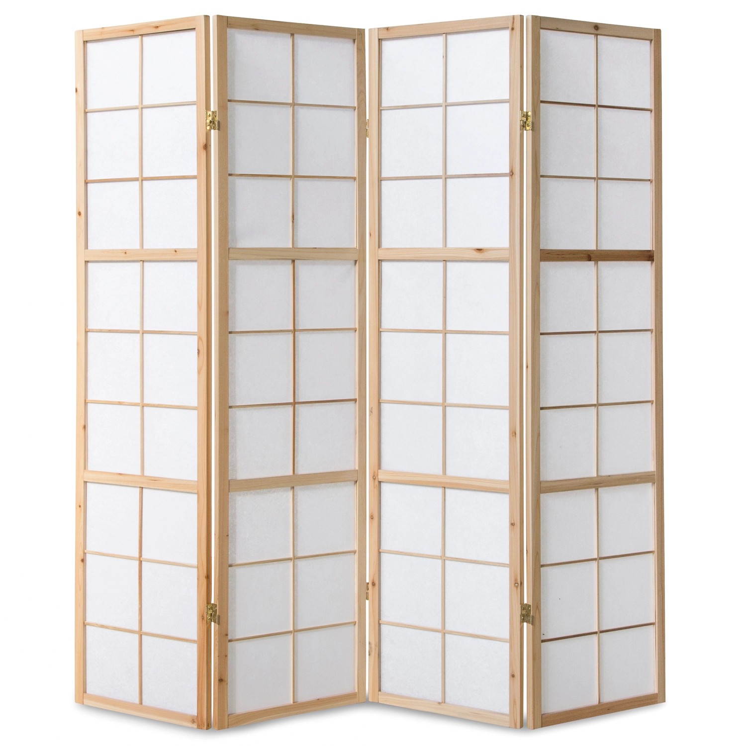 Homestyle4u 4-tlg. Paravent Shoji in Braun 176x175 cm 167 günstig online kaufen