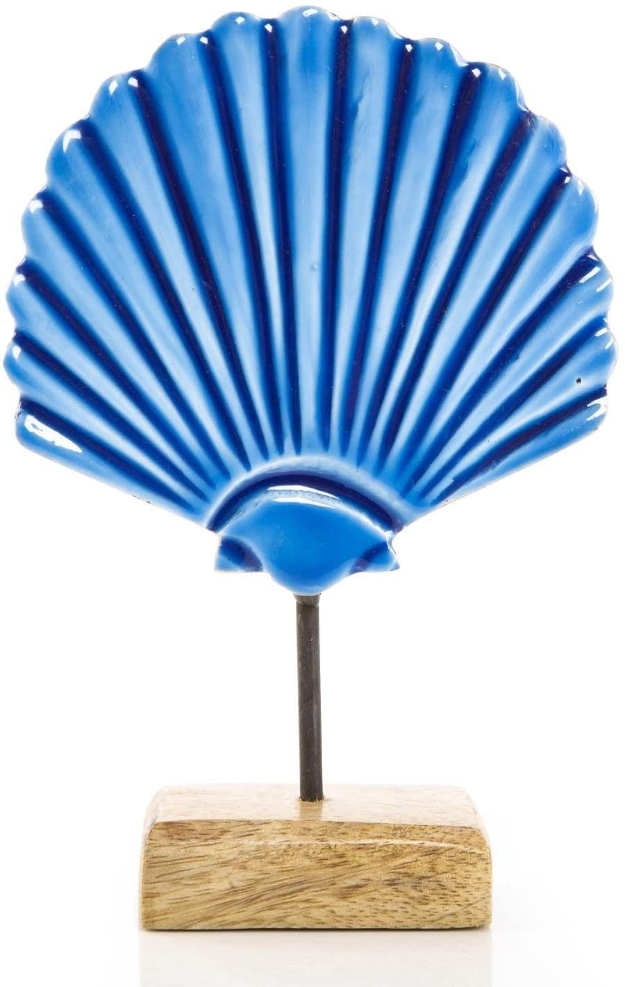 Logbuch-Verlag Dekofigur Blaue Muschel Figur Holz günstig online kaufen