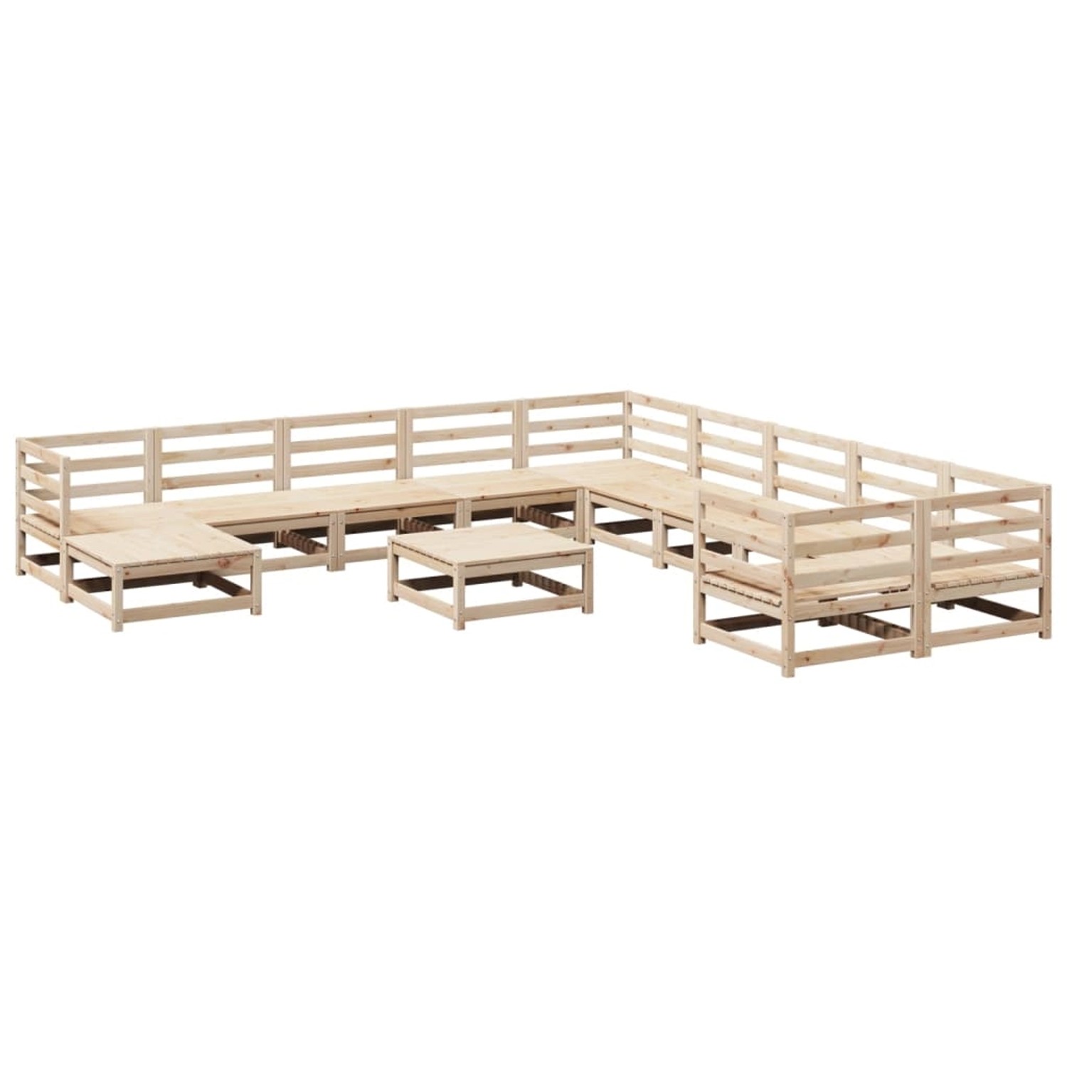 vidaXL 12-Tlg Garten-Sofagarnitur Massivholz Kiefer 3299651 günstig online kaufen