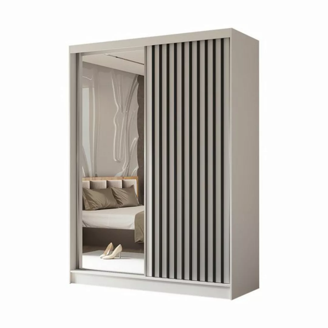 Compleo Schwebetürenschrank mit gerifflete Front VENTURA, Breite: 160 cm, M günstig online kaufen