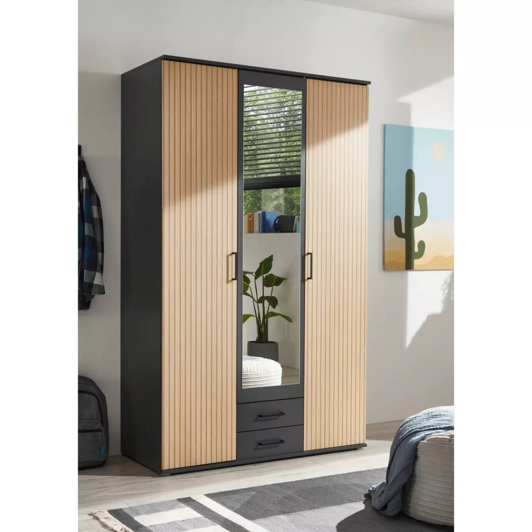 Kleiderschrank Laurie Eiche B/H/T: ca. 120x196x54 cm günstig online kaufen