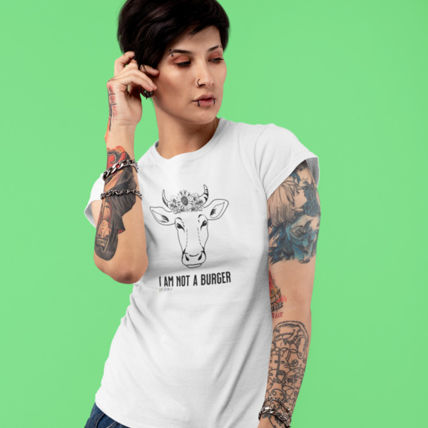 Organic Unisex T-shirt "Not a Burger" Aus 100 % Bio-baumwolle günstig online kaufen