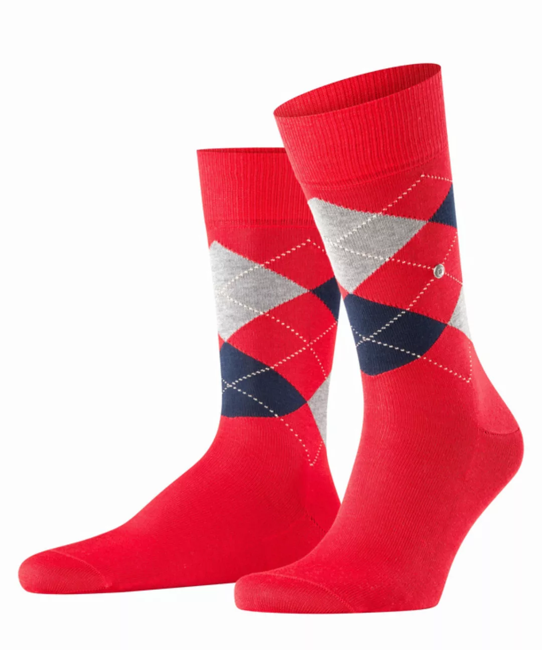 Burlington Manchester Herren Socken, 40-46, Rot, Argyle, Baumwolle, 20182-8 günstig online kaufen