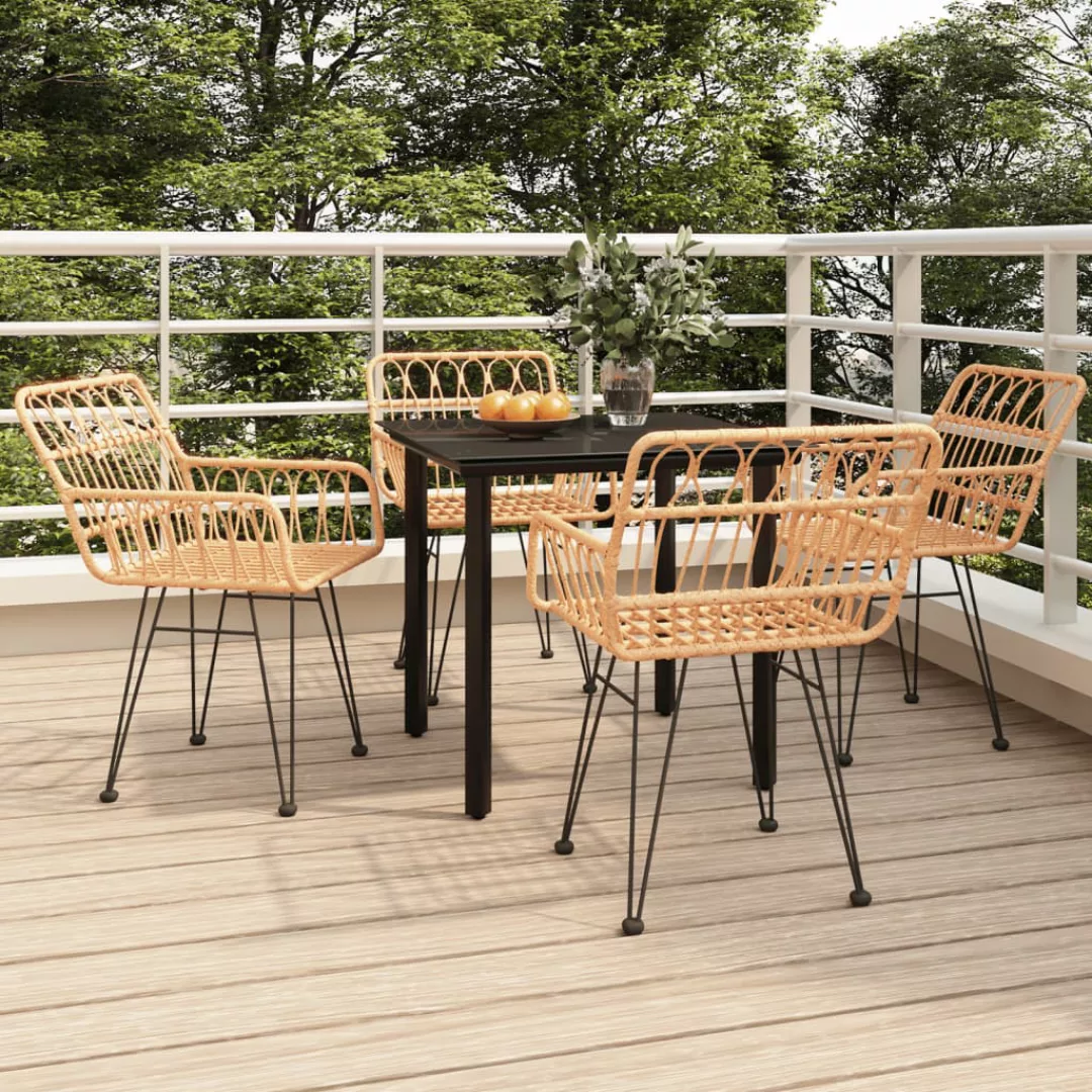 Vidaxl 5-tlg. Garten-essgruppe Poly Rattan günstig online kaufen