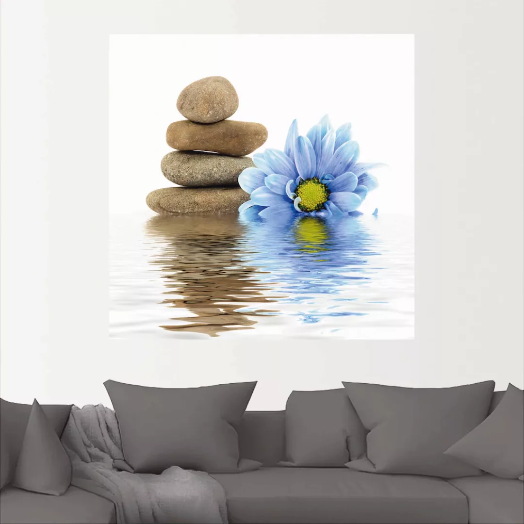 Artland Wandbild "Therapie-Steine mit einzelnen Blumen", Zen, (1 St.), als günstig online kaufen