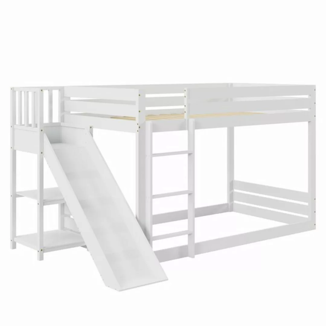 MODFU Etagenbett Kinderbett, Bett aus Kiefernholz 90x200 cm (mit Leiter und günstig online kaufen