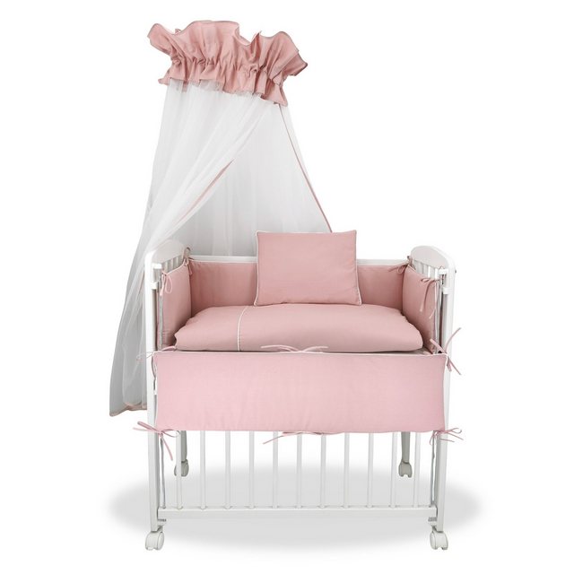 Baby-Delux Beistellbett Babybett Royal Rosa, Stillbett 90x40 weiß höhenvers günstig online kaufen