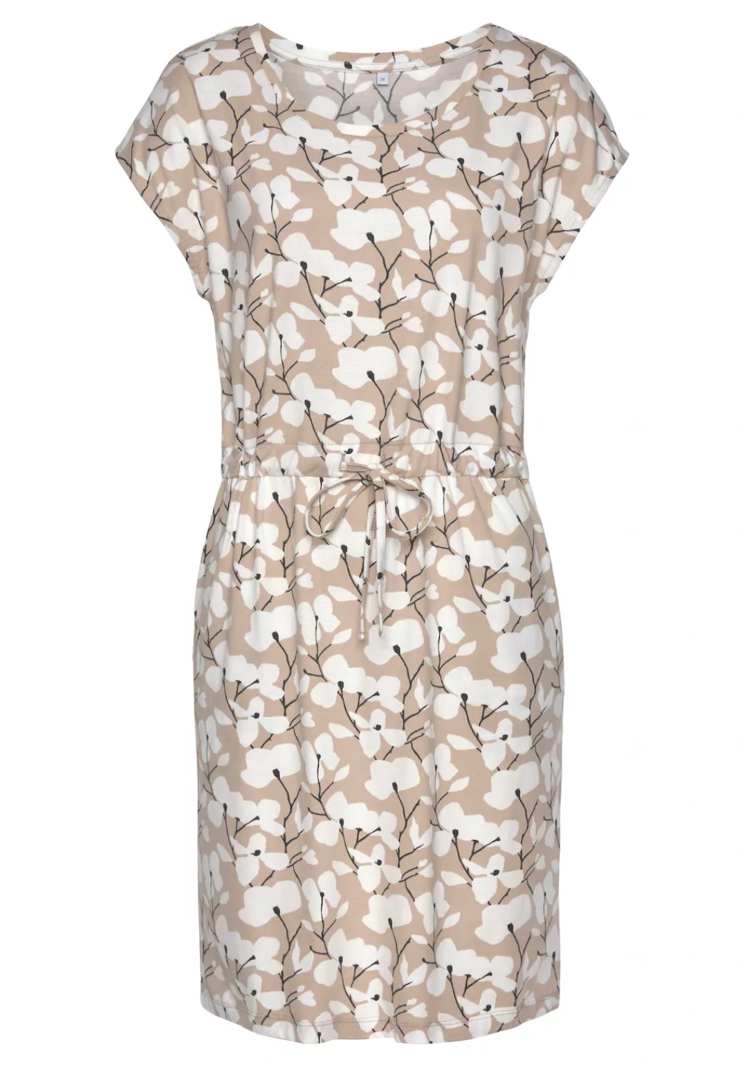 Beachtime Jerseykleid mit Blumenmuster und Taschen, Sommerkleid aus Baumwol günstig online kaufen
