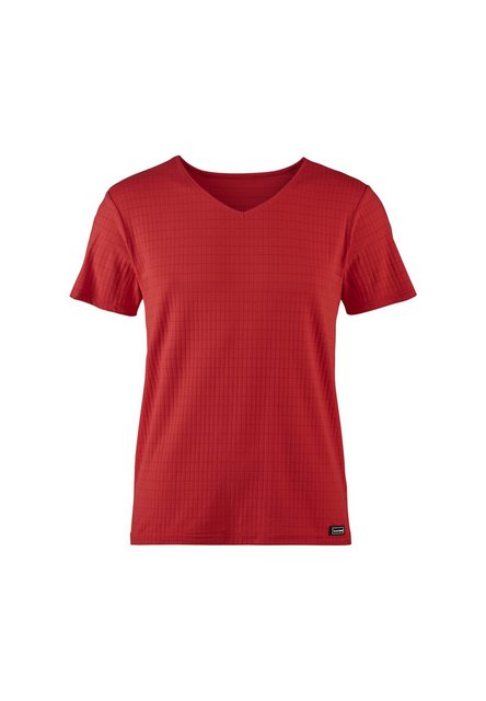 Bruno Banani T-Shirt Shirt Kurzarmshirt Check Line 2.0 mit V-Ausschnitt (1- günstig online kaufen