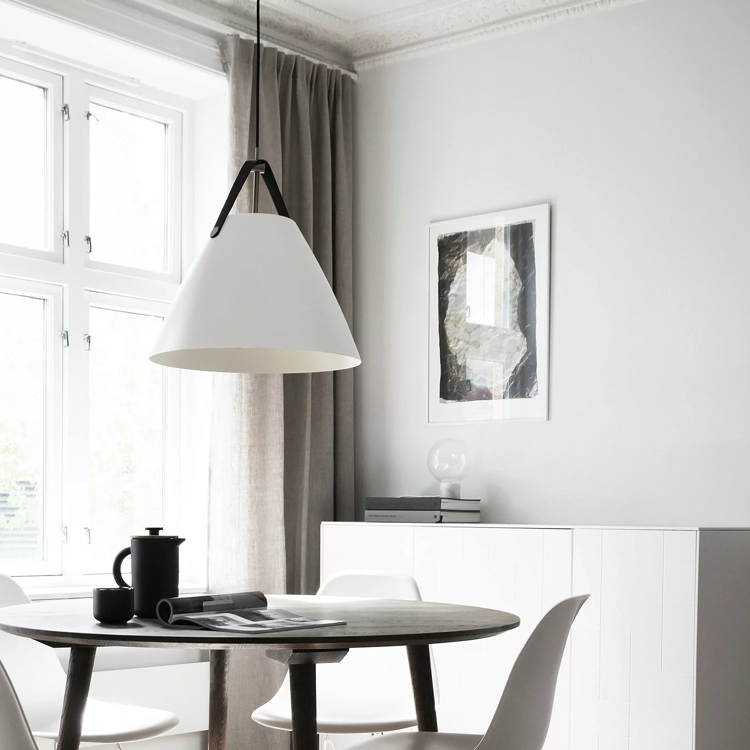 Designer Pendelleuchte Strap 36, E27, schwarz, 360 mm, by Bjorn & Balle günstig online kaufen