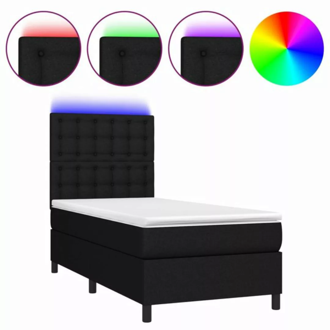 vidaXL Boxspringbett Bett Boxspringbett mit Matratze & LED Stoff (90 x 200 günstig online kaufen