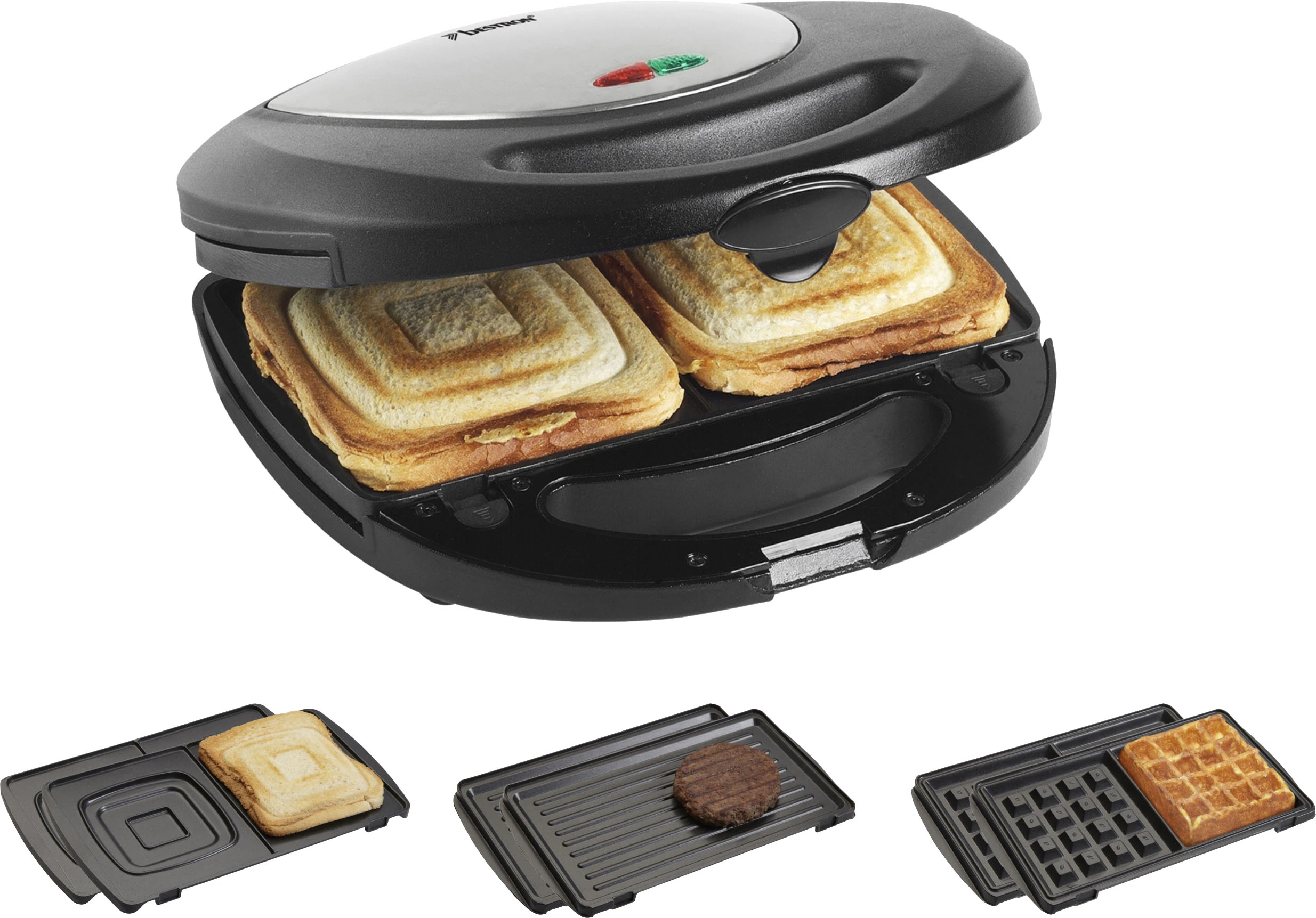 bestron Kontaktgrill "ASM8010 3-in-1 Gerät, Sandwichmaker, Waffeleisen", 76 günstig online kaufen