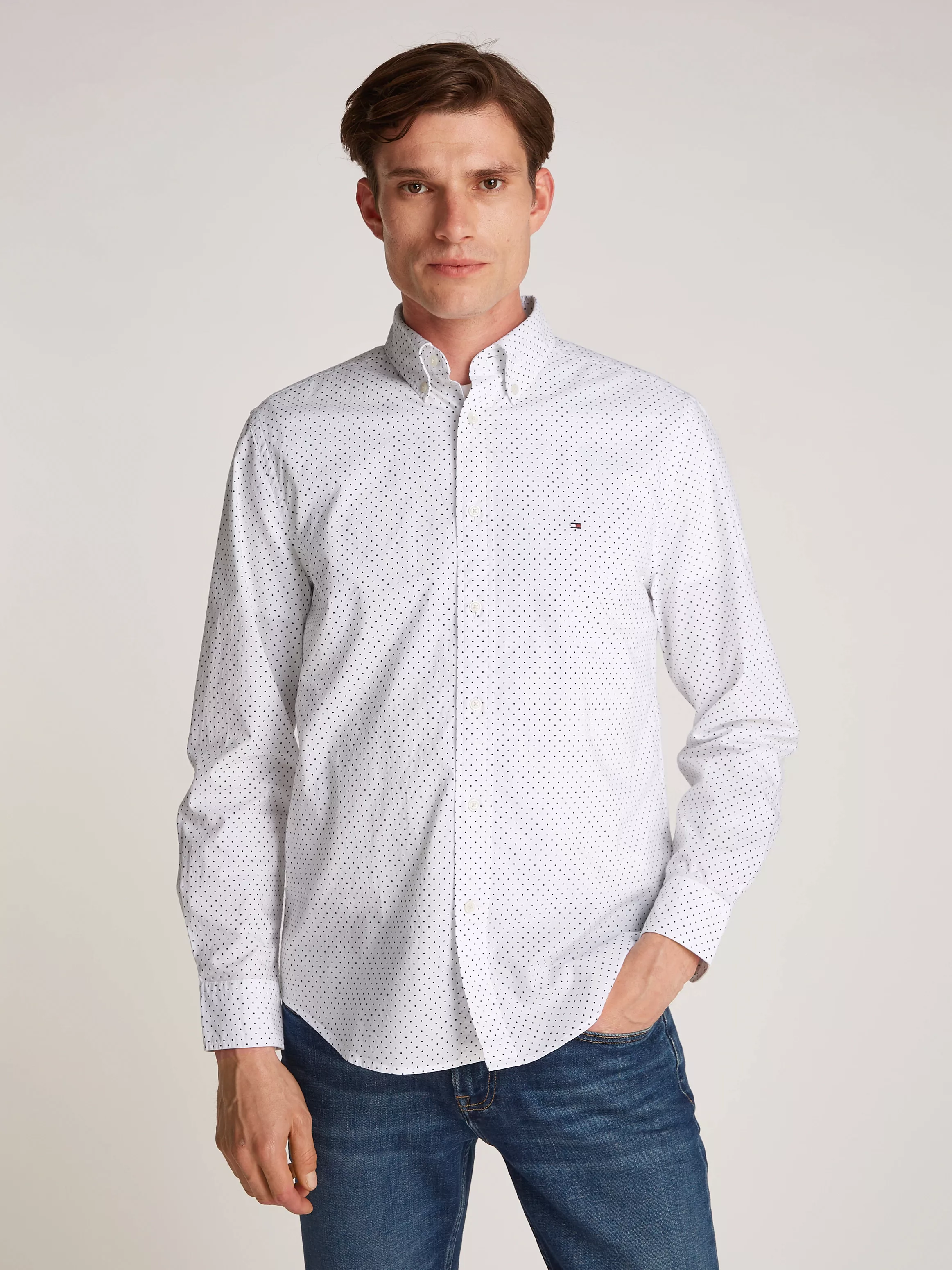 Tommy Hilfiger Businesshemd "FLEX POPLIN POLKA DOT RF SHIRT", mit Punktprin günstig online kaufen