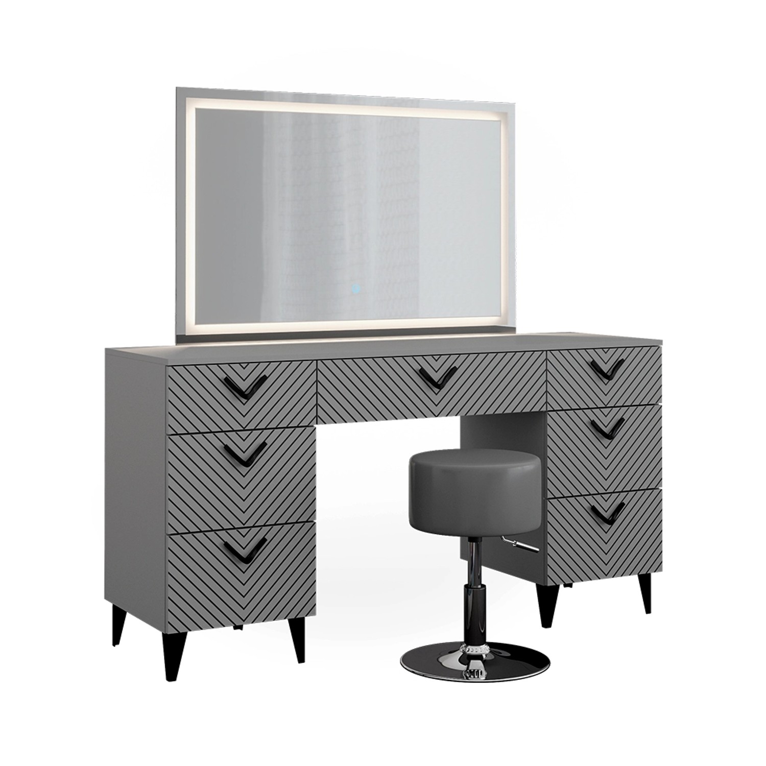Vicco Schminktisch Anett, Grau, 150 cm günstig online kaufen