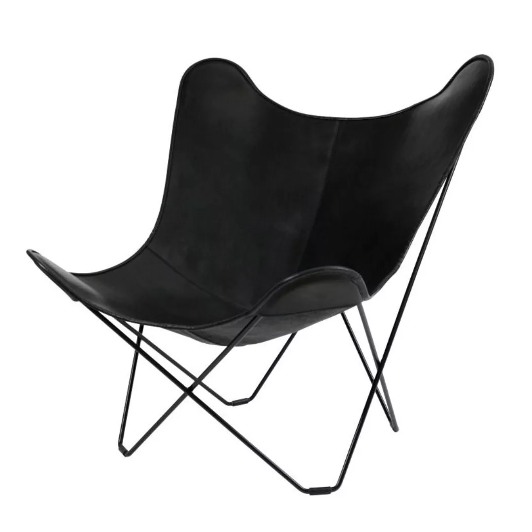 cuero - Leather Mariposa Butterfly Chair Sessel - schwarz/Gestell schwarz günstig online kaufen