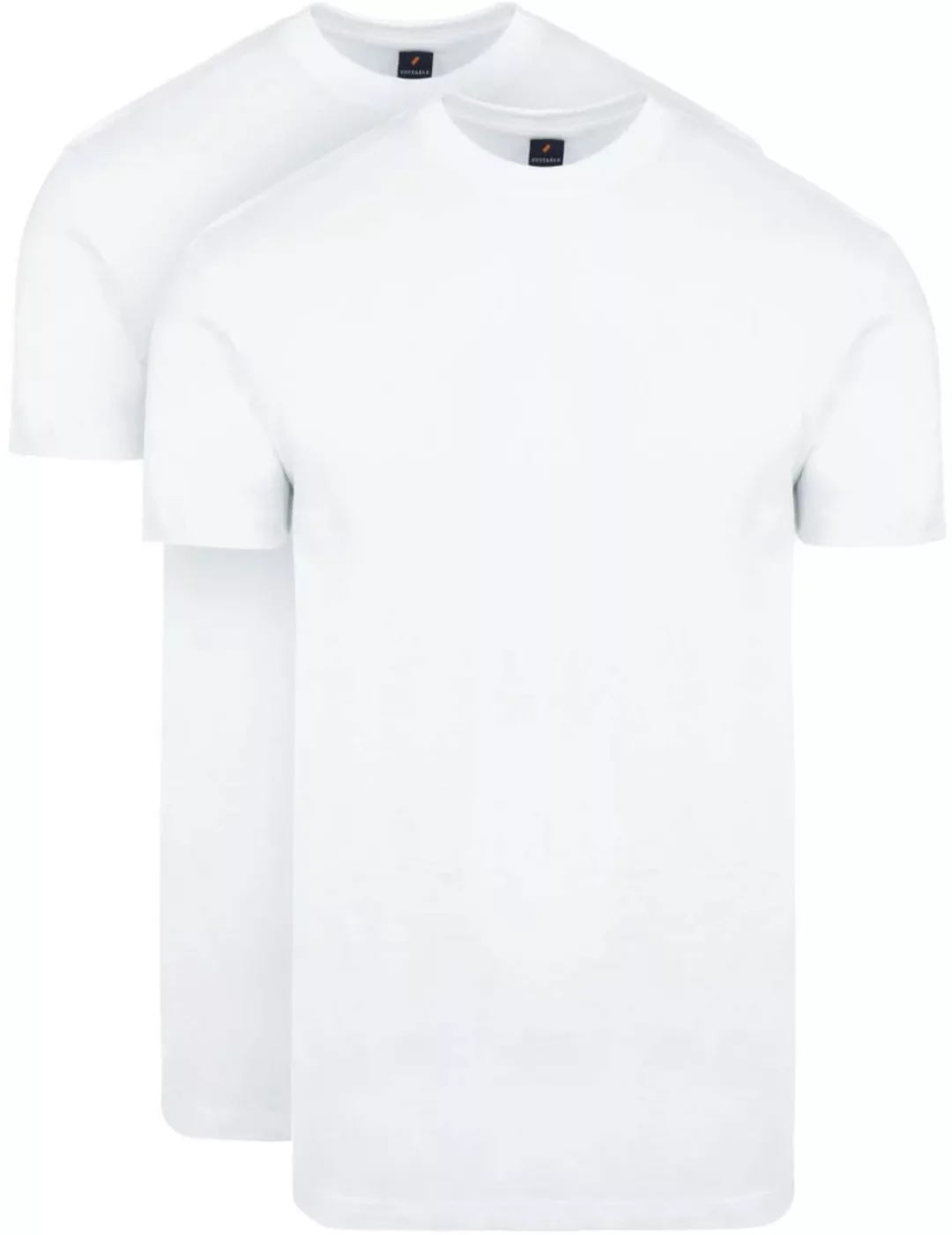 Suitable Obra T-Shirt Hoher Rundhalsausschnitt Weiß 2-Pack - Größe XXL günstig online kaufen