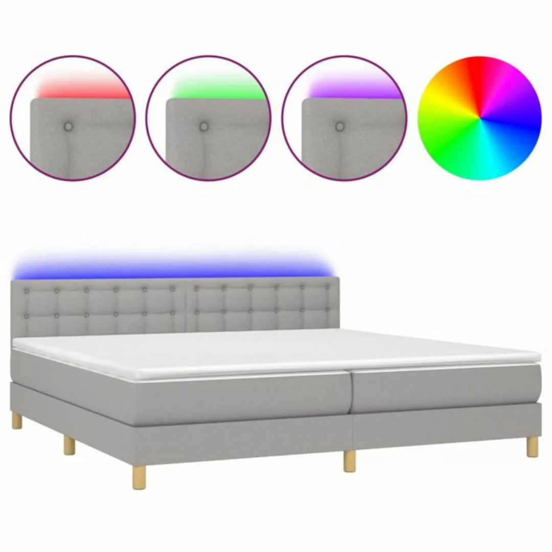 vidaXL Boxspringbett Bett Boxspringbett komplett mit Matratze & LED Stoff ( günstig online kaufen