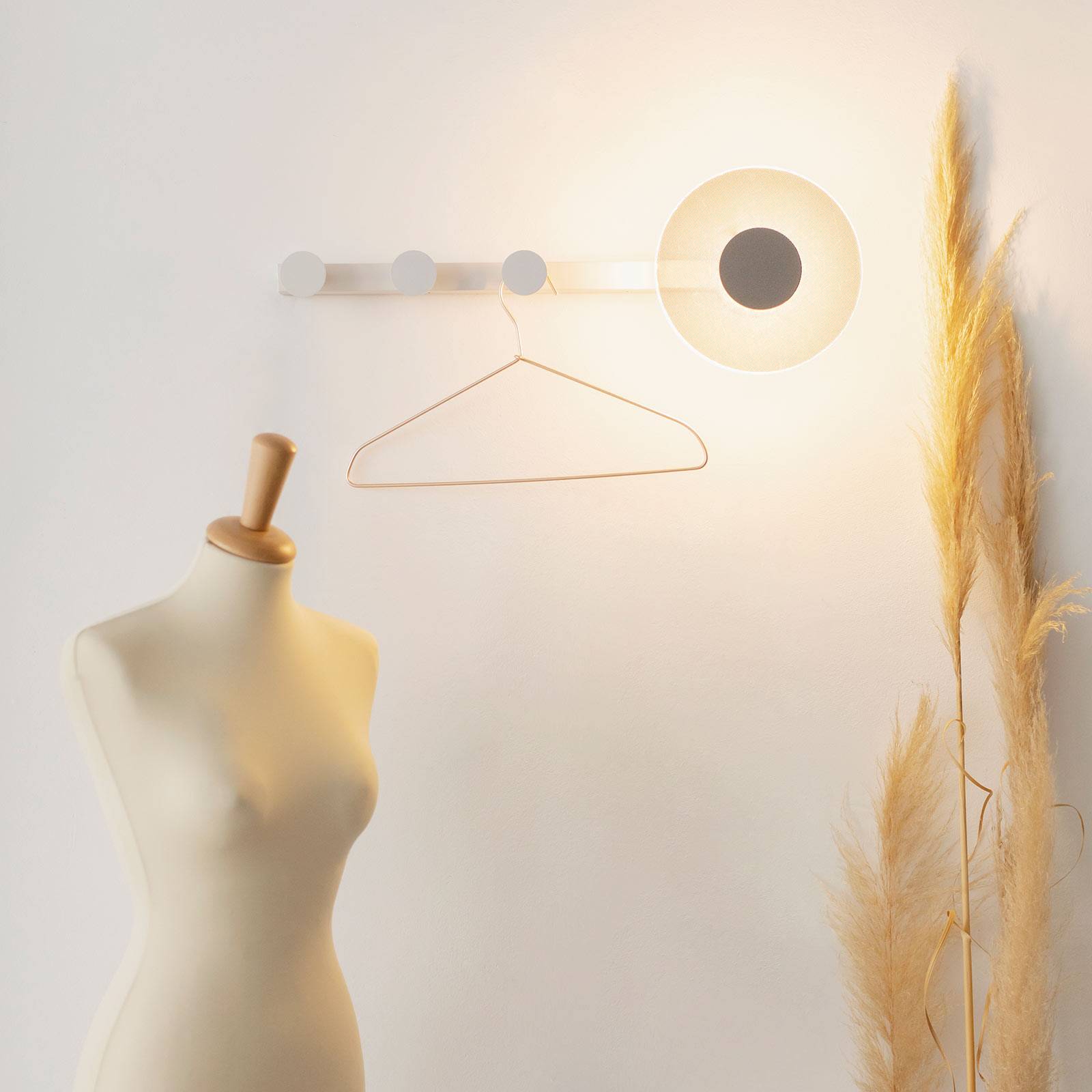 LED-Wandleuchte Venus mit Kleiderhaken, weiß günstig online kaufen
