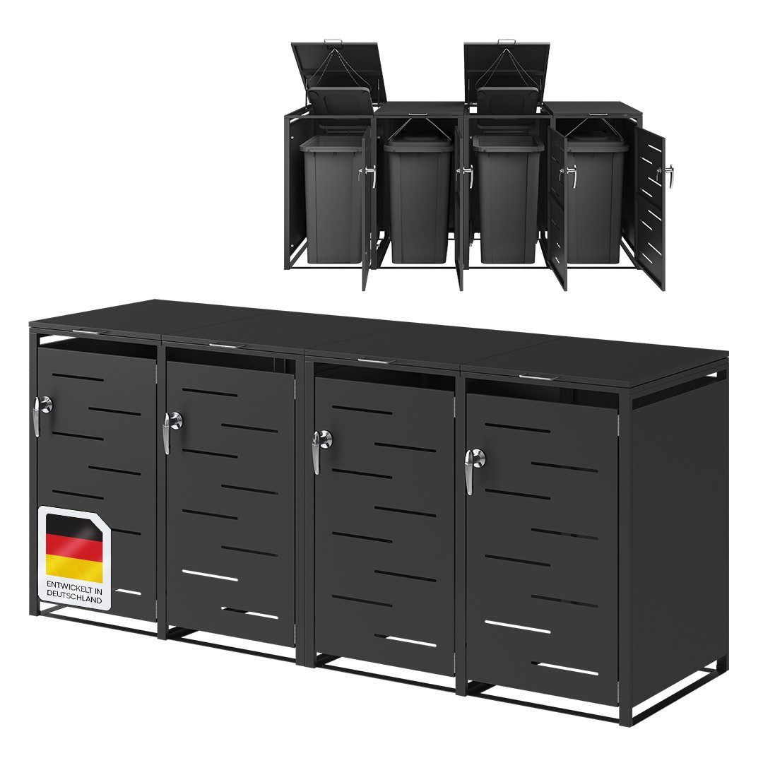 STEELSØN Mülltonnenbox Diorus 240L, abschließbar (Graphitschwarz, günstig online kaufen